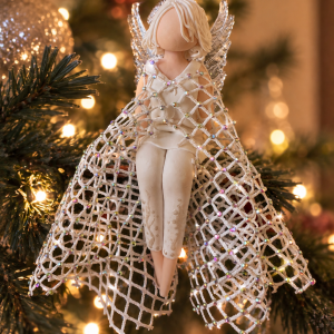 Crystal Winter Fairy – Handmade Polymer Clay Christmas Decoration